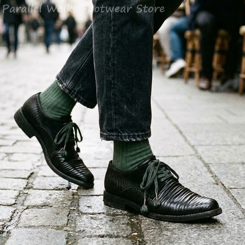 Mens Pleated Leather Derby Sho - Men'S Shoes Smart 评论和价格