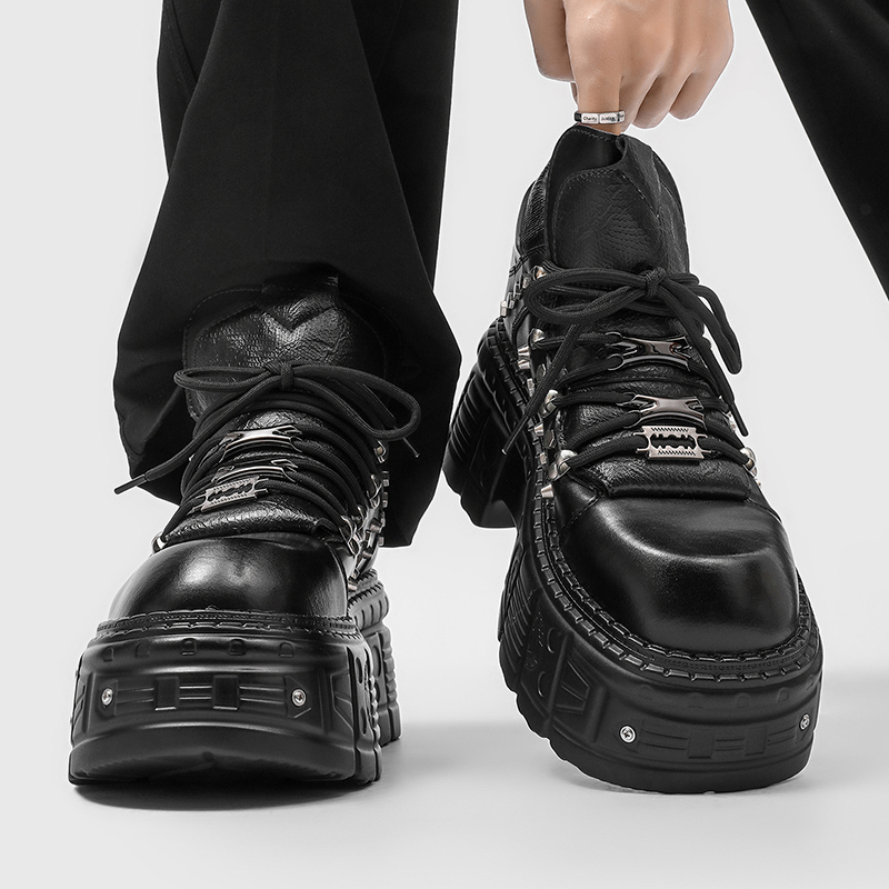 New Gothic Punk Men's Platform - Men'S Shoes With Height Increase 评论和价格